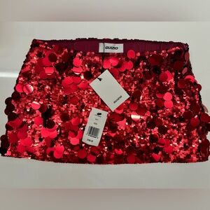 Guizio red sequin skirt size xxs